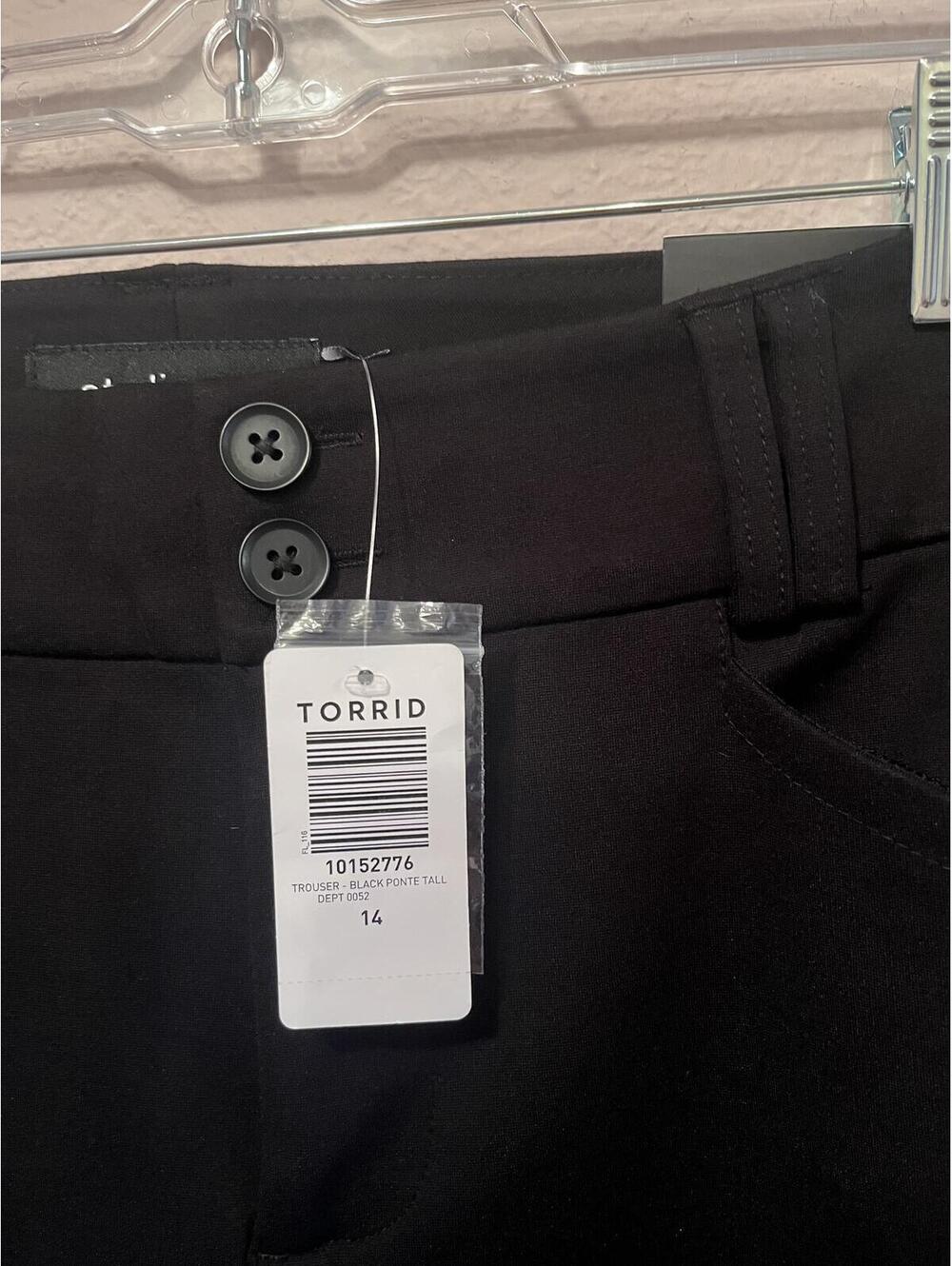 Torrid Studio Black Trouser Size 14T Tall Wide Leg Career - Picture 4 of 9